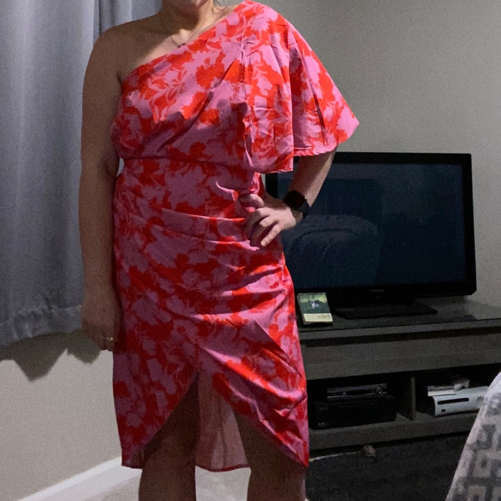 Pink and red dress